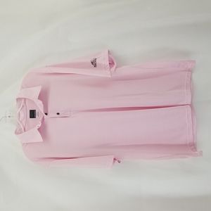 GREG NORMAN Barbie Pink White Candy Stripe Golf Shirt - Penn National